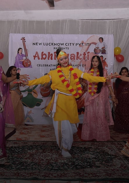 Girl dancing in Shre Krishna's costume