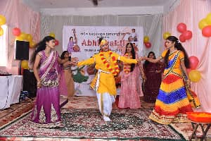 Students dancing on cultural event