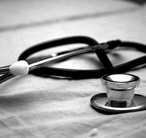 A black stethoscope