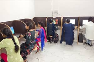 Students using computer